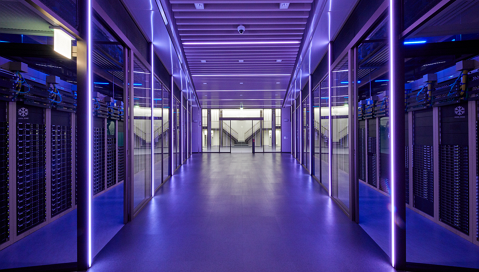 Interior view of the server room at NAVER Data Center “GAK”