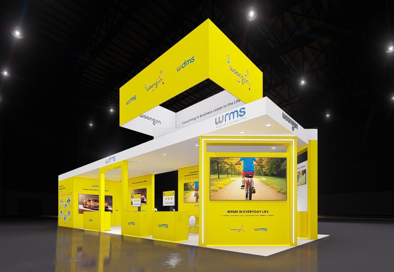 Rendering of the Woongjin IT booth set up in the North Hall of the Las Vegas Convention Center, U.S. [Source: Woongjin]